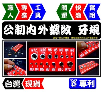 公制內外螺紋牙規 M3~M12 | 螺紋/螺距/螺帽量測工具 螺絲規對照【FR工具人｜台灣現貨】