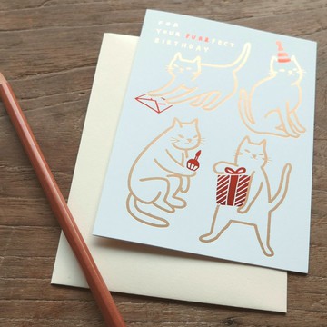 Purrfect Birthday 生日祝福卡