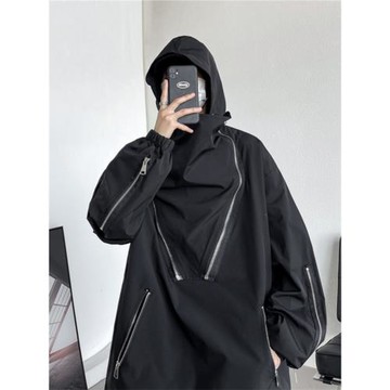 沖鋒衣外套男2024新款春秋美式復古機能風工裝夾克青少年休閑上衣