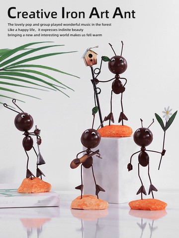 創意北歐可愛螞蟻擺件客廳家居裝飾品房間電腦桌面電視柜玄關擺設