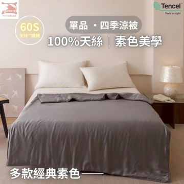 【暐可家居】100%TENCEL™  60支銀離子抗菌素色天絲 涼被 天絲 夏日單品 涼感 銀離子 抗菌 四季被