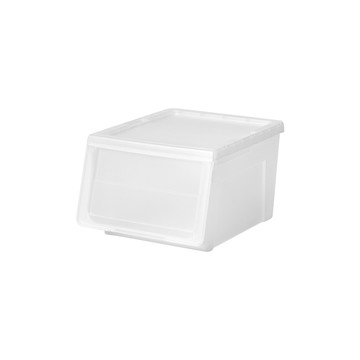 【日本天馬】45面寬河馬口霧透前掀滑蓋收納箱-40L-4入