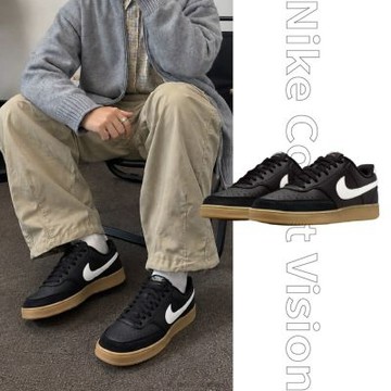 Nike Court Vision Low 黑底白勾焦糖底 復古 百搭 皮革 滑板鞋 休閒鞋 男鞋 IB2998-004