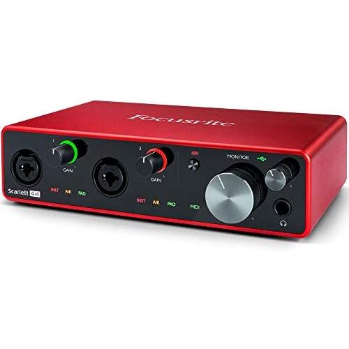 Focusrite Scarlett 4i4 USBオーディオ MIDIインターフェース (第3世代) 4xXLR-XLRケーブル付き