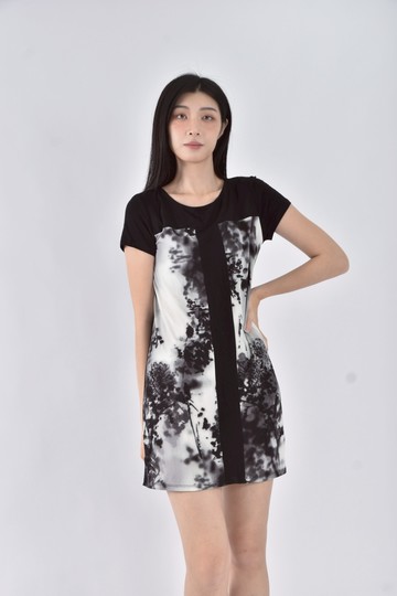 (S) laura ashley棉質前拉鍊黑色洋裝