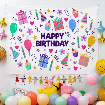 Peito 生日派對回憶橫幅布條  130 x 150 cm  E11