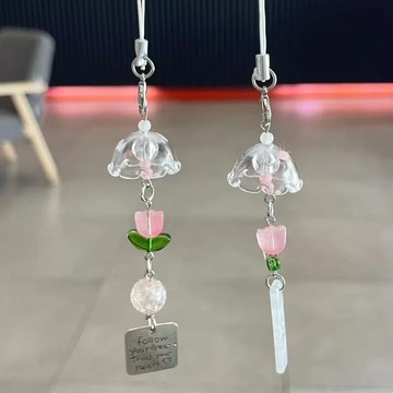 🔥台灣現貨🔥荷花手機掛件 花朵手機掛件 掛件 手機掛繩 包包掛件 手機吊飾 掛件 情侶掛件 吊飾 手作掛鍊 批發
