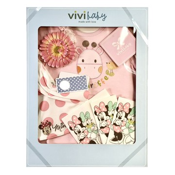 vivibaby 寶貝棒球兔裝禮盒組  粉鹿 粉色  41 x 31 x 6cm