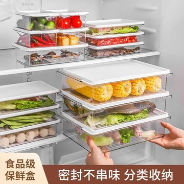 🛒臺灣24h🌳冰箱保鮮盒帶蓋食品級收納盒透明冷凍肉類分裝盒蔬菜置物盒