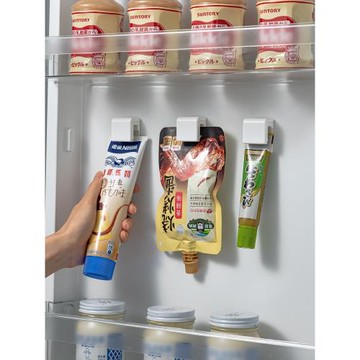 冰箱側門收納神器芥末醬辣根固定夾子家用煉乳煉奶專用整理壁掛架