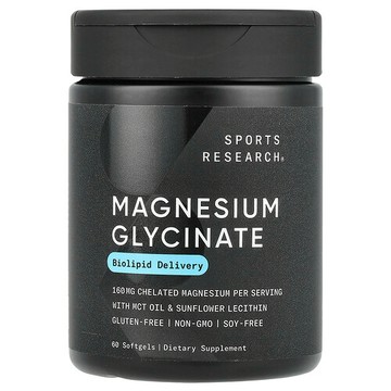 Sports Research, 鎂甘胺酸鹽，60 粒軟膠囊（每粒 80 毫克）