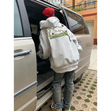 純棉美式潮牌hiphop花藤連帽衛衣女2025新款設計感小眾春秋季外套