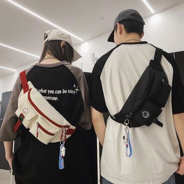 法國CavienKIon潮酷斜挎包男女胸包學生單肩包日系休閑情侶款腰包