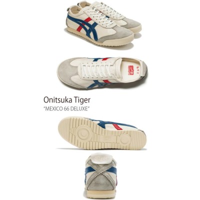 オニツカタイガー スニーカー Onitsuka Tiger レディース MEXICO 66 DELUXE メキシコ 66 デラックス BLUE ブルー  RED レッド