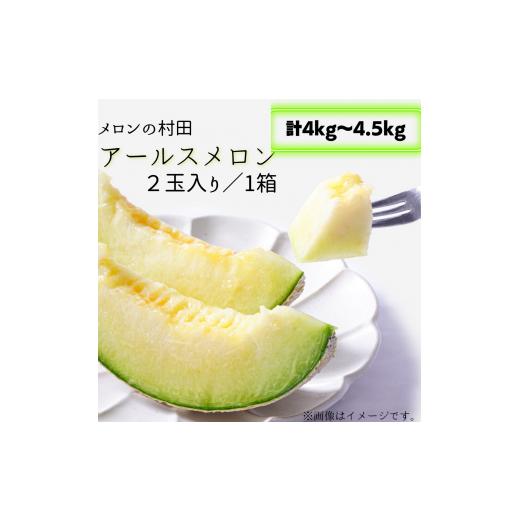 ふるさと納税 茨城県 鉾田市 アールスメロン（2玉入り1箱）計4kg〜4.5kg