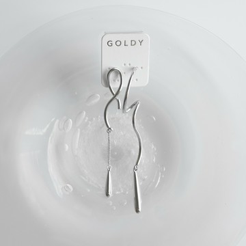 𝐁𝐥𝐮𝐞.𝐖𝐨𝐧𝐝𝐞𝐫｜現貨｜GOLDY 原創不對稱線條長耳環｜G012 日系耳環 日本代購 耳環女 垂墜耳環 鈦耳針