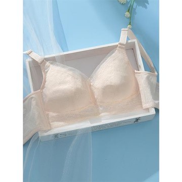 無鋼圈純棉大碼內衣女聚攏收副乳文胸薄款大胸顯小胸