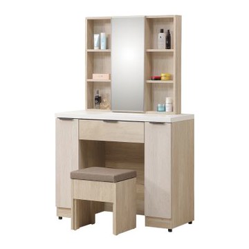 唯熙傢俱-庫柏橡木雙色3.3尺化妝台