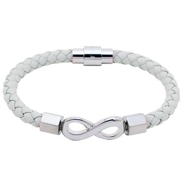 無限 真皮磁吸手環-男款灰