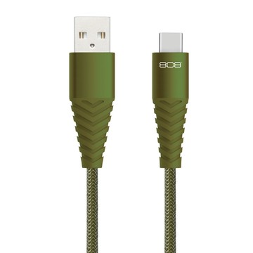 808 AUDIO Flexi TypeC高速傳輸充電線 1.2m 15W快速充電 USB 2.0  綠色  1條