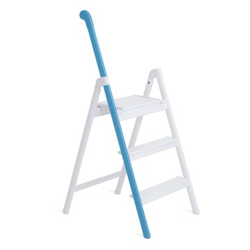 Hasegawa 【設計好梯】Handle Step系列居家質感扶手鋁梯/可當椅子 日本設計 特製鋁輕量好收納(SS-3BL 藍色)