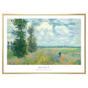 菠蘿選畫所 莫內 罌粟花田 阿讓特伊 AVAR5725G  70 x 50cm  金色