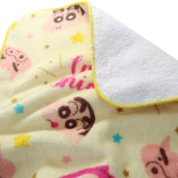 小禮堂 蠟筆小新 純棉割絨方巾 手帕 小毛巾 20x20cm (黃 滿版)