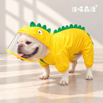 【汪喵森活】 法鬥雨衣 寵物雨衣 恐龍雨衣 四腳全包 雨衣 法鬥 狗雨衣 巴哥犬 英鬥 鬥牛犬 惡霸犬 八哥 寵物外出