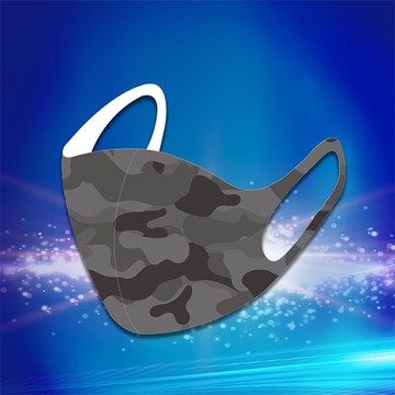 迷彩遠紅外線3D防護口罩(黑灰色 成人 M-L)