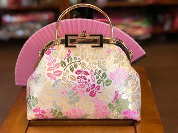 復古夏日繽紛年輕款織錦緞方鎖口金晚宴包斜挎包