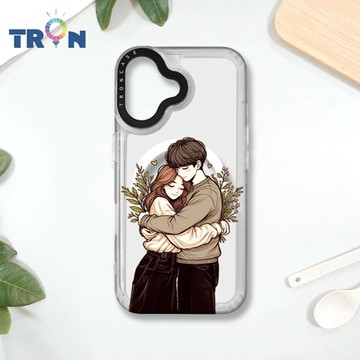 TRON IPHONE 16 情侶深情擁抱透明系列 MAGSAFE 磁吸 防摔 太空殼 透白 手機殼