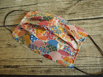 環保可洗 彩色和風小兔汽球棉布口罩 可放入濾芯或即棄口罩