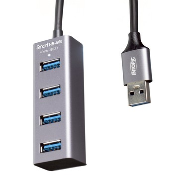 INTOPIC 廣鼎 USB3.1 高速集線器 4 Port 傳輸線長 100cm  銀色  1個