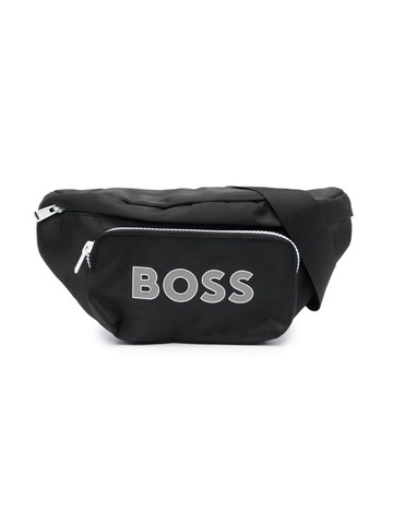 BOSS Kidswear - logo-print belt bag - kids - Polyester/Polyester - One Size - Black