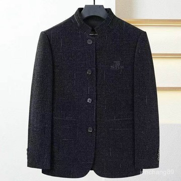 🔥春秋西服外套男 中老年男裝夾克 翻領外套上裝 百搭大碼西裝 爸爸商務休閒時尚外穿韓版裝商務休閒寬鬆中老年男裝外套090