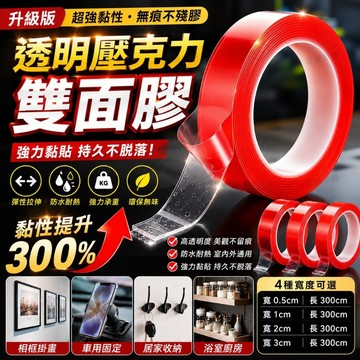 【今天買 明天到貨】雙面膠帶 透明奈米雙面膠 萬能強力膠帶 壓克力雙面膠帶 雙面膠 透明雙面膠 超黏防水膠帶 強力膠帶