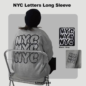 ☆LimeLight☆ 大學TEE NEW YORK NYC BIG 500克 紐約 地名 寬鬆 落肩 刷毛 B-002