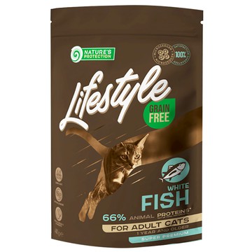 自然本色 LifeStyle 貓用無穀乾糧 400g 無穀低敏配方 Omega-3&6 幫助亮麗毛髮 成貓適用  白魚  1包