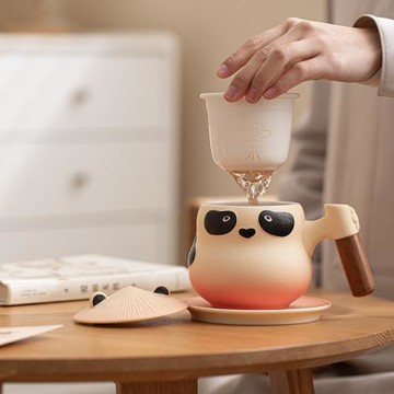 國潮創意熊貓馬克杯泡茶杯成都伴手禮紀念品年會活動禮品制定logo