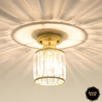 吸頂燈 小吸頂燈美式北歐金銀黑門廊過道玄關陽臺燈具E27可換燈泡可110V