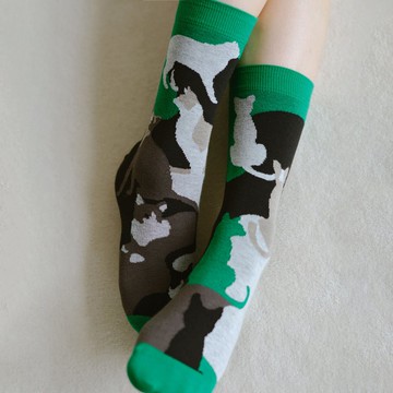 MOC008 My Cat 我的愛貓不對稱有機棉襪