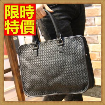 現貨+預購 手提包 公事包-編織包商務休閒皮革斜背男肩背包2色64y10【獨家進口】【米蘭精品】