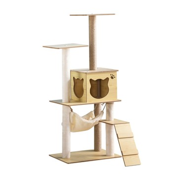 貓本屋 寵物吊床 木紋多層貓爬架/跳檯(130cm)