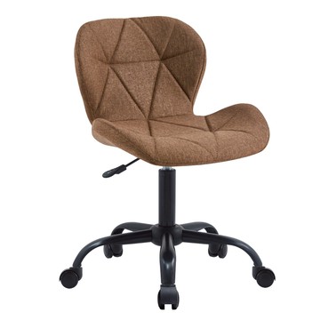 E-home Belmore貝爾莫爾菱格紋布面簡約黑腳電腦椅-三色可選棕色