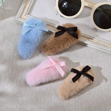 毛絨BB夾2入-蝶結-多款任選