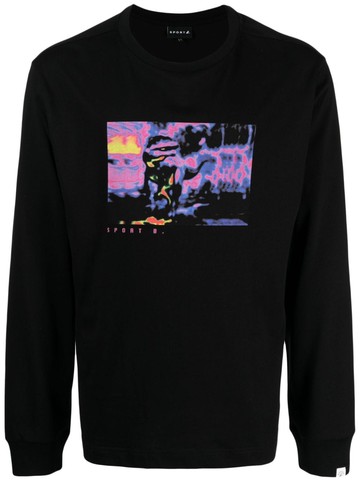 SPORT b. by agnès b. - graphic-print cotton t-shirt - men - Cotton - 3 - Black
