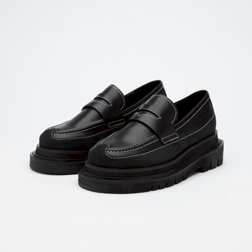 PENNY LOAFER Nappa 白車線納帕皮革樂福鞋 內外增高63mm 樂福鞋推薦 42