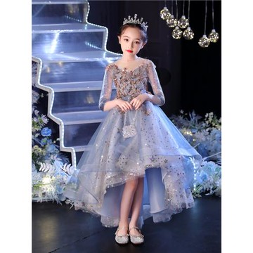 兒童高端禮服公主裙女童女孩花童主持人鋼琴演奏演出服晚禮服生日