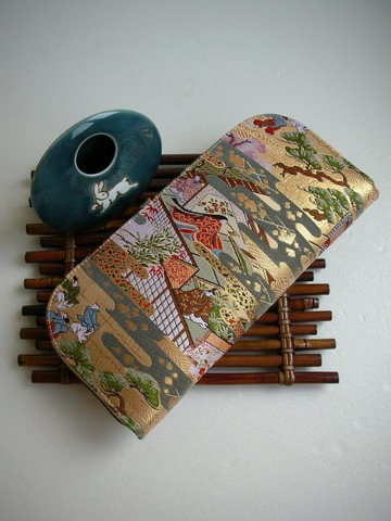 京西陣金襴錦織【源氏物語-春郊.遊】-長夾/皮夾/