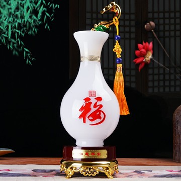 谷風福字花瓶擺件琉璃工藝品創意家居裝飾品客廳酒柜擺設開業送禮